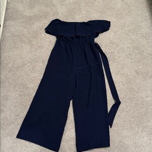 Stylish Off-Shoulder Navy Jumpsuit